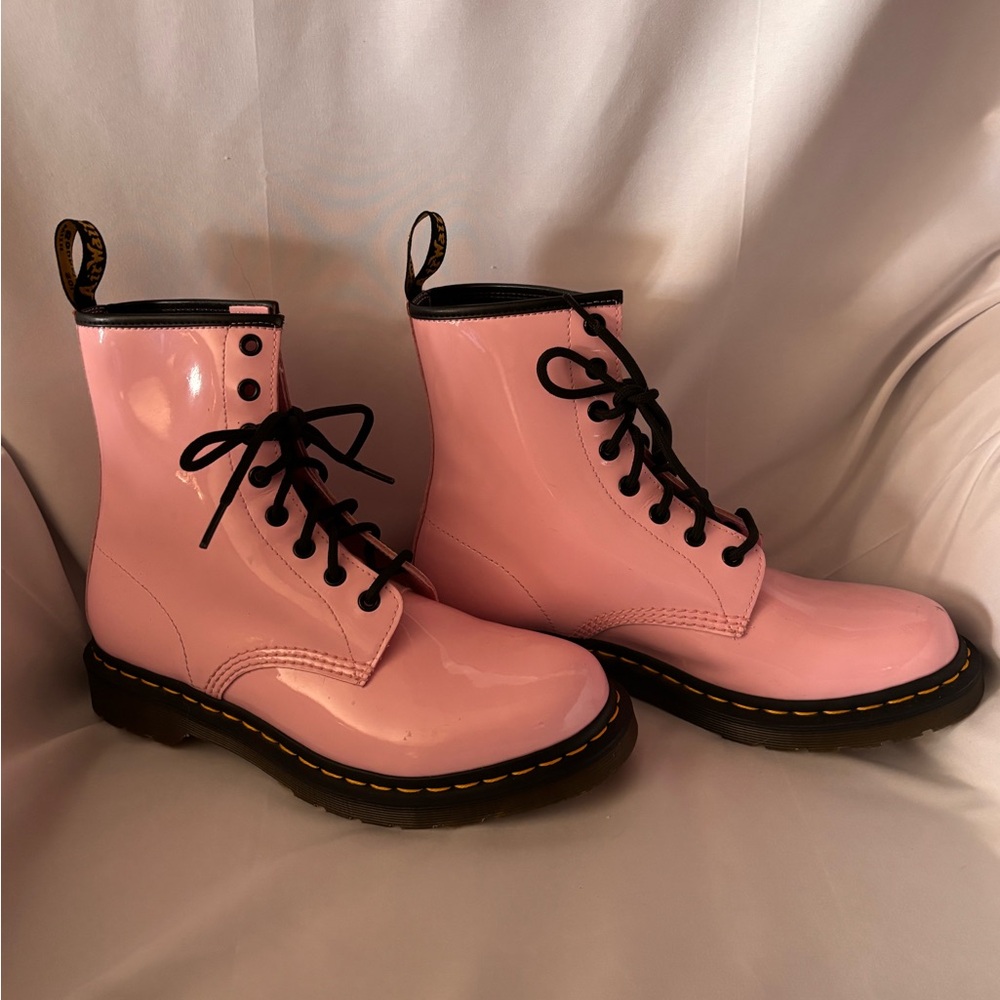 Dr. Martens Pink Lace-Up Women's Boots